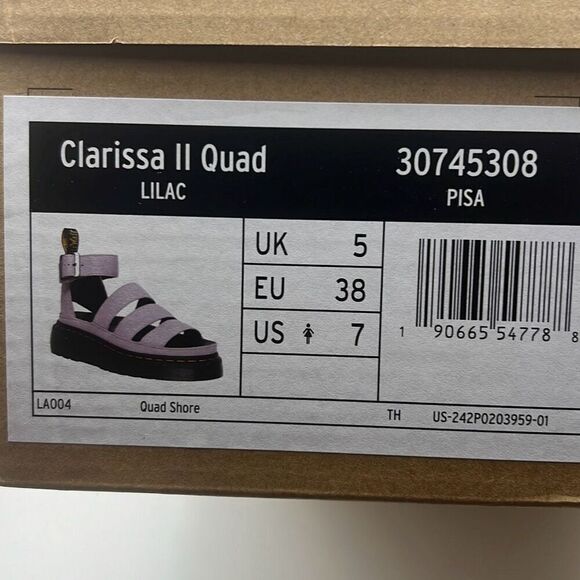 Dr Martens Leather Clarissa II Quad Chunky platform Sandal Lilac Pisa Women 7 - Picture 3 of 11